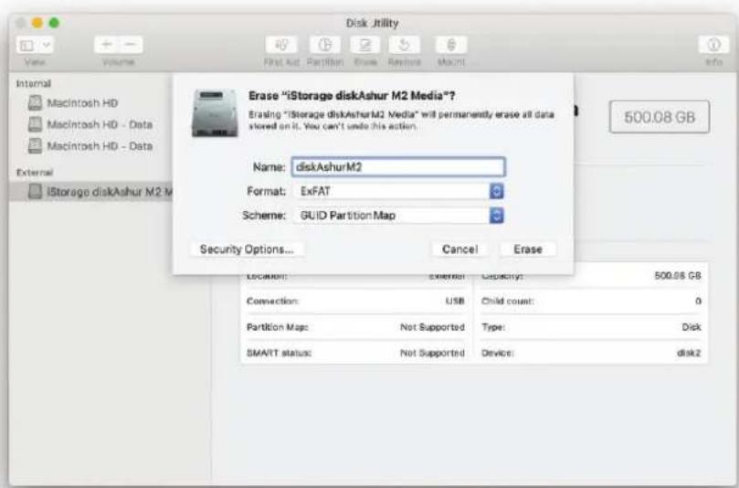 iStorage diskAshur M² - MacOSでのdiskAshurM²の初期化とフォーマット - 2