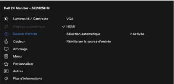 DELL SE2425HM - Accès au menu OSD - 5