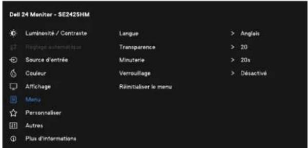 DELL SE2425HM - Accès au menu OSD - 12