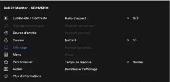 DELL SE2425HM - Accès au menu OSD - 10
