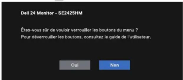 DELL SE2425HM - Utilisez le menu Verrouiller pour verrouiller les boutons - 3
