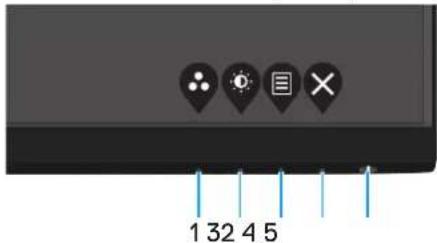 DELL SE2425HM - Utilisation des commandes du panneau avant - 1