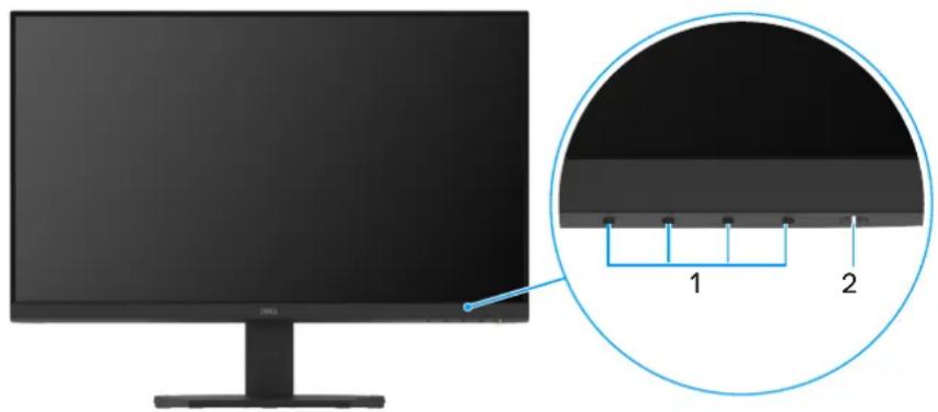 DELL SE2425HM - Identification des pièces et des commandes - 1