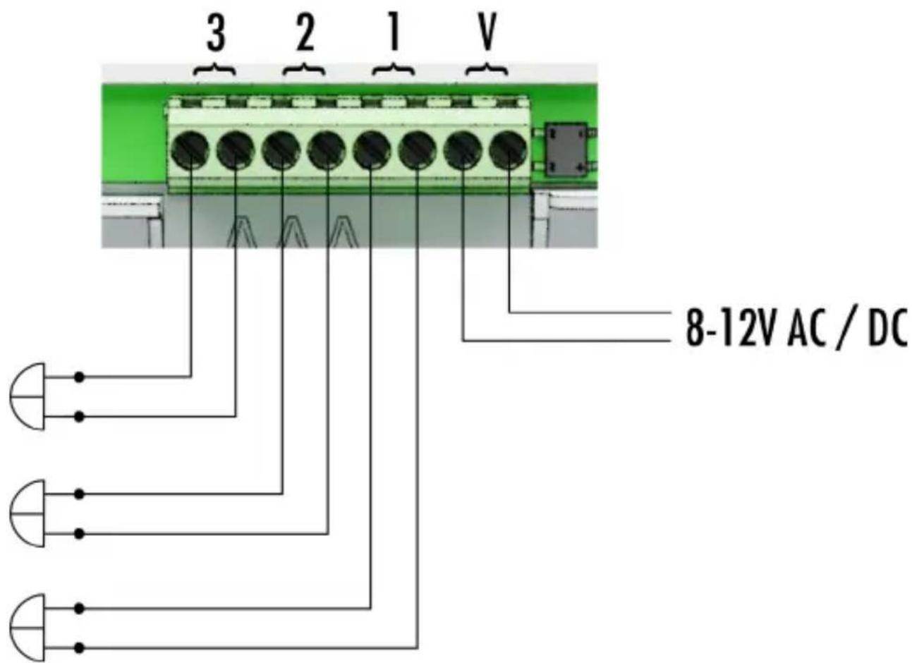 m-e KTF-1 - Beisielanschlusspläne für KTF-3 (Gong mit Batterie): - 1