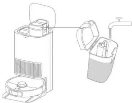 DREAME L40S Pro Ultra - Verser l'eau dans le réservoir d'eau propre - 1