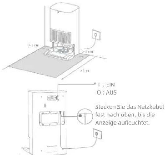 DREAME L40S Pro Ultra - Stellen Sie die Basisstation auf und stecken Sie den Stecker in die Steckdose - 1