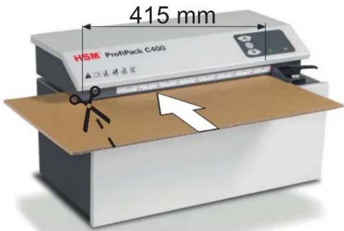 HSM ProfiPack C400 - Kartona padošana - 1