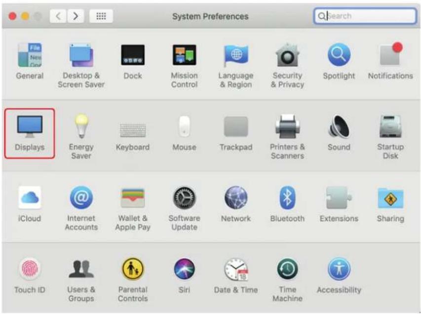 System Preferences General Desktop & Screen Saver Dock Mission Control Language & Region Security & Privacy Spotlight Notifications Displays Energy Saver Keyboard Mouse Trackpad Printers & Scanners Sound Startup Disk iCloud Internet Accounts Wallet & Apple Pay Software Update Network Bluetooth Extensions Sharing Touch ID Users & Groups Parental Controls Siri Date & Time Time Machine Accessibility
