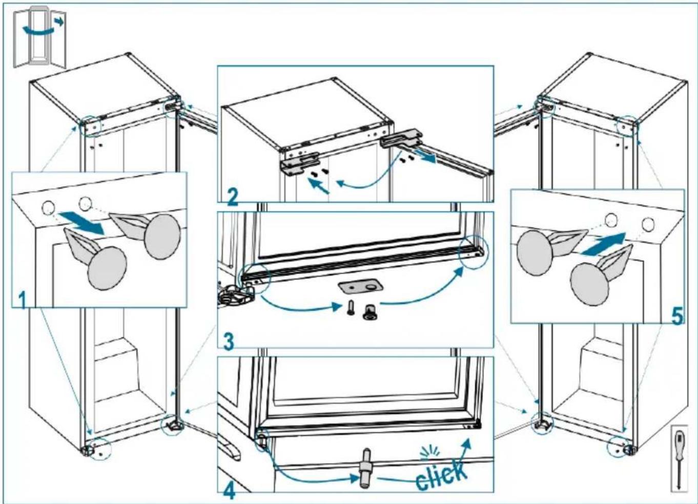 BRANDT BIL1770EB - Inverser le sens d'ouverture des portes - 1