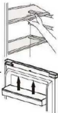 BRANDT BIL1770EB - Posicionamento das prateleiras de porta - 1
