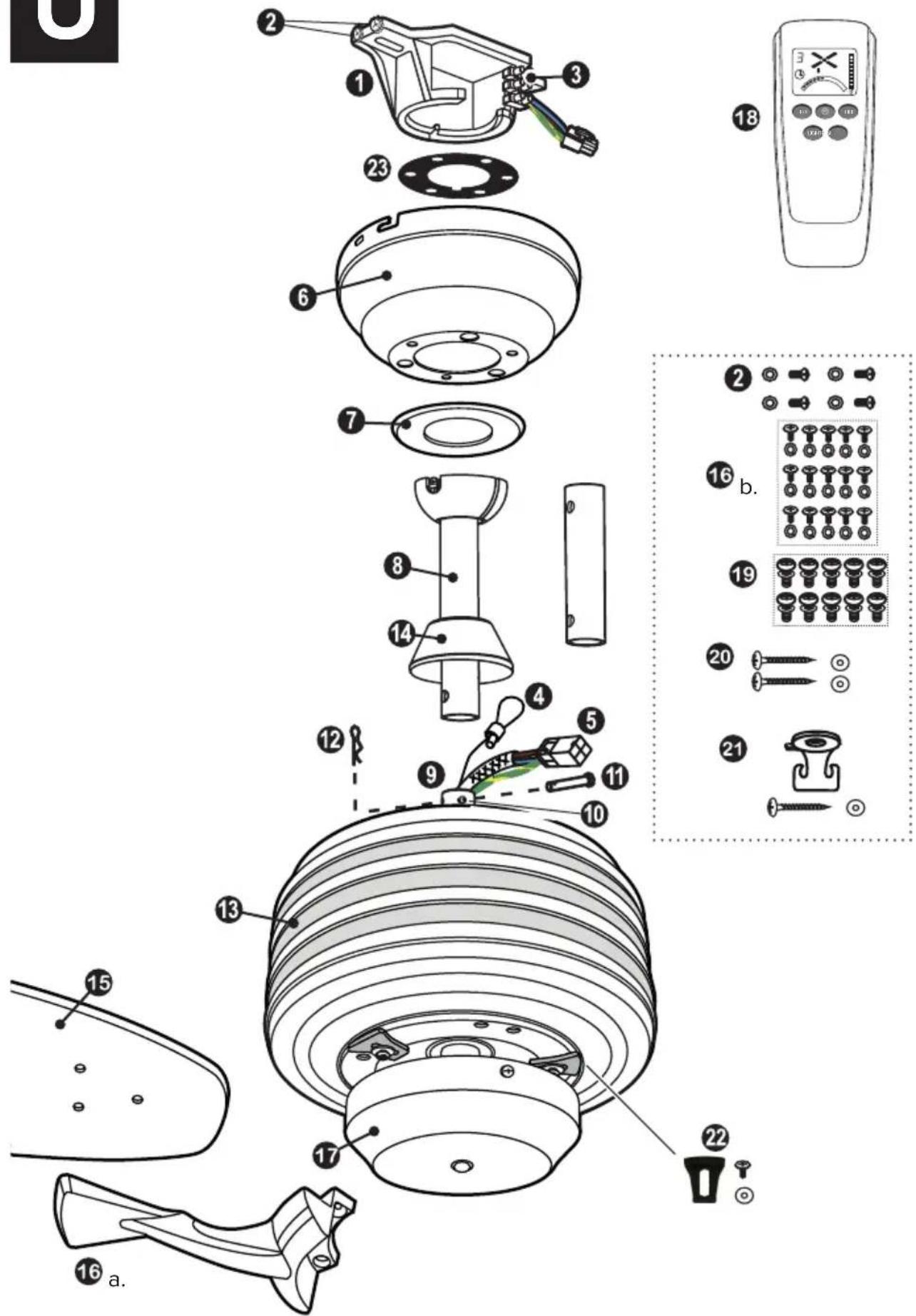 CasaFan Eco Gamma 137 - Komponenty (Rysunek U, strona 30) - 2