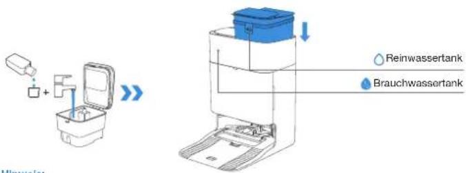 ECOVACS DEEBOT T80 OMNI - Befülle den Frischwassertank und fülle die Reinigungslösung ein (separat erhältlich) - 1