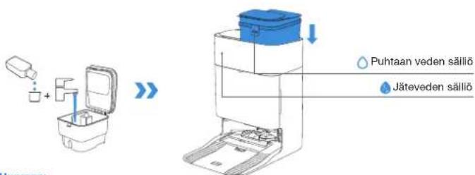 ECOVACS DEEBOT T80 OMNI - Puhtaan veden säiliön täyttö- ja puhdistusliuos (myydään erikseen) - 1