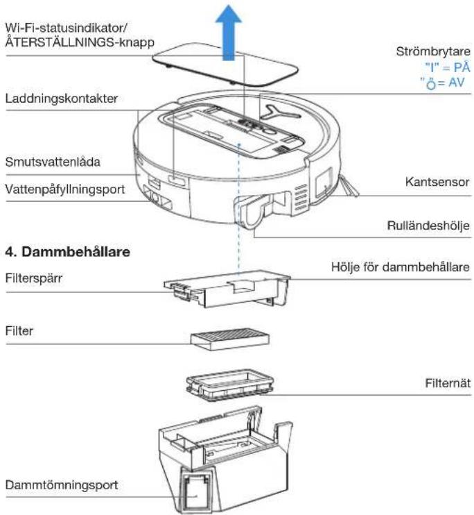ECOVACS DEEBOT T80 OMNI - ÄTERSTÄLLNINGS-knapp - 1