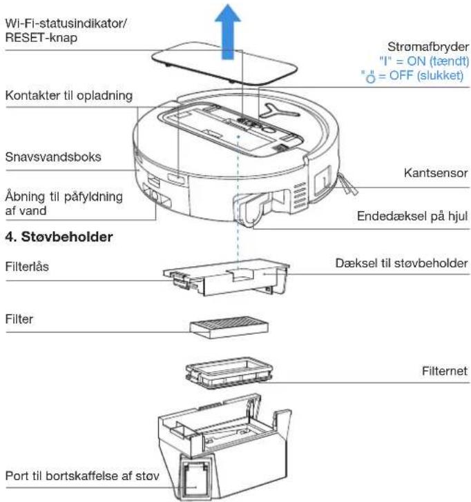 ECOVACS DEEBOT T80 OMNI - Set inden i (under dækslet) - 1