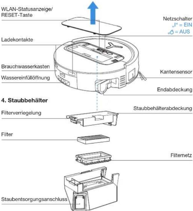 ECOVACS DEEBOT T80 OMNI - RESET-Taste - 1