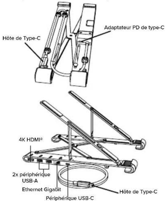 TARGUS AWU100005GL - SUPPORT PORTABLE POUR ORDINATEUR PORTABLE + STATION D'ACCUEIL INTÉGRÉE - 1