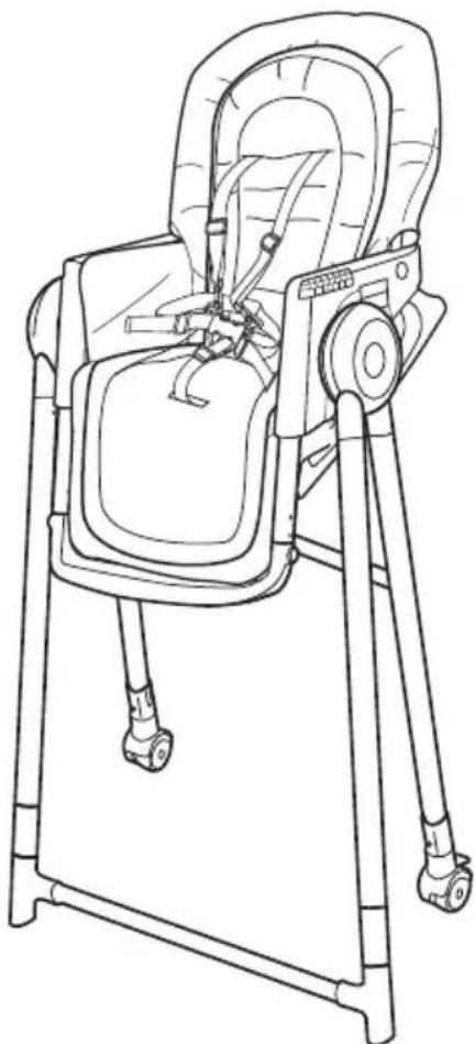 Ingenuity Proper Positioner - Folding the High Chair • Cómo plegar la trona Pliage de la chaise haute • Zusammenklappen des Hochstuhls Składanie krzesełka do karmienia • Istruzioni per ripiegare il seggiolone • De kinderstoel inklappen - 4