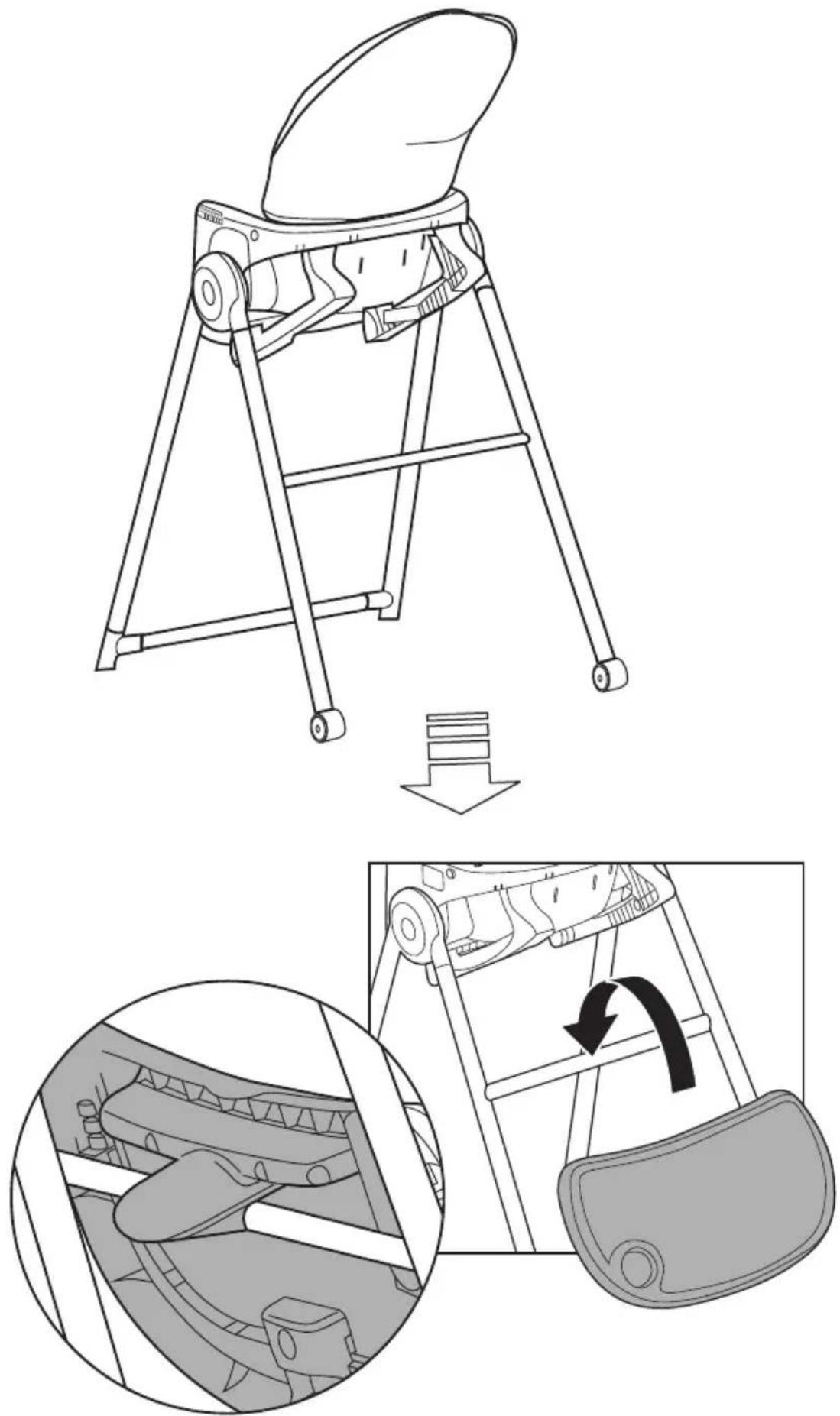 Ingenuity Proper Positioner - Storing the tray • Almacenamiento de la bandeja Rangement du bac • Lagerung der Tablett • Przechowywanie tacy Conservazione del vassoio • Tafeltje opbergen - 1