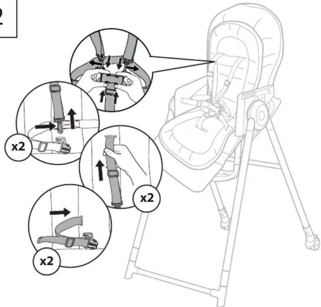 Ingenuity Proper Positioner - Folding the High Chair • Cómo plegar la trona Pliage de la chaise haute • Zusammenklappen des Hochstuhls Składanie krzesełka do karmienia • Istruzioni per ripiegare il seggiolone • De kinderstoel inklappen - 6