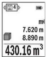BOSCH GLM 50-27 GC Professional - Zobrazenie uložených hodnôt - 1