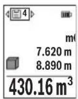 BOSCH GLM 50-27 GC Professional - Zobrazení hodnot uložených v paměti - 1
