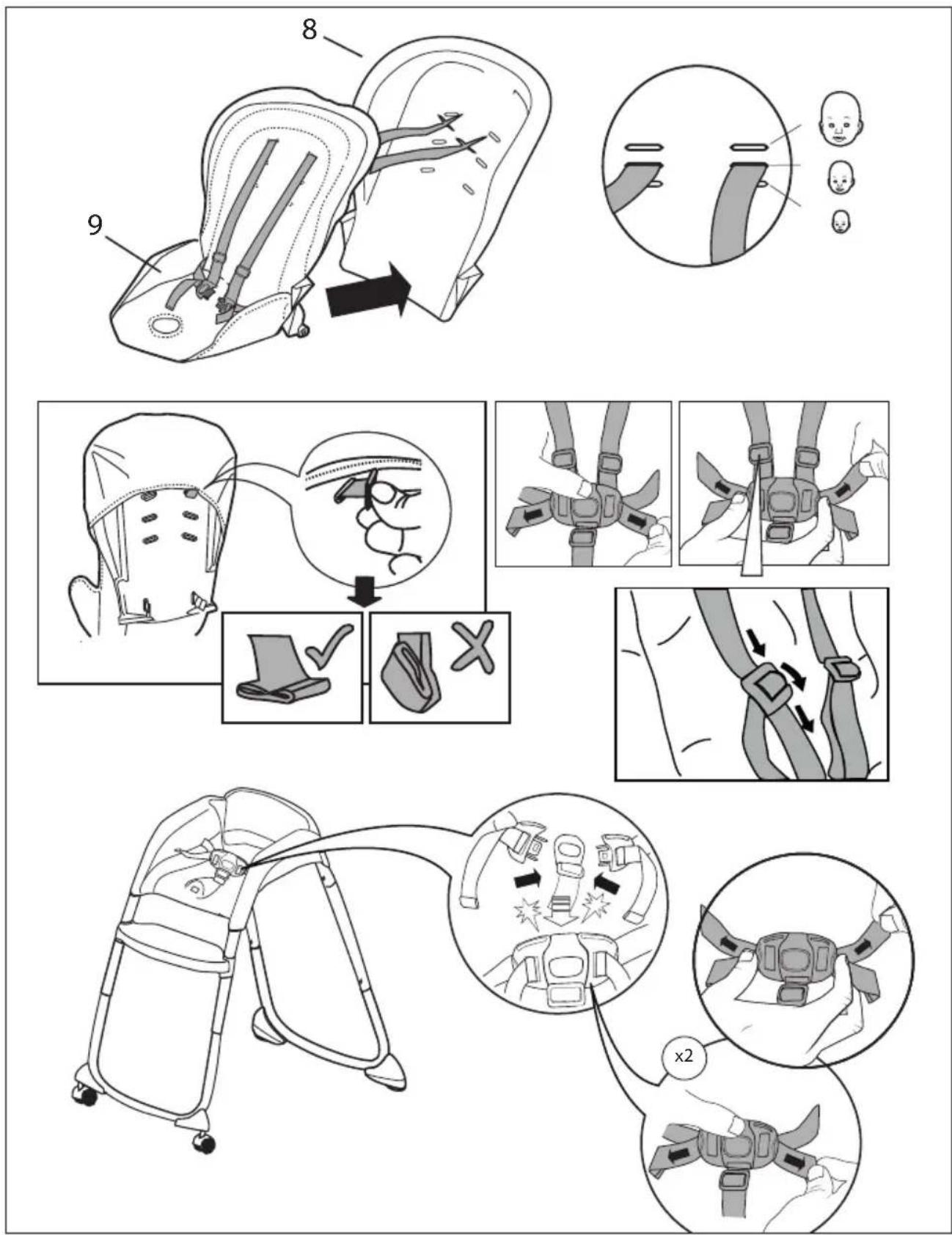 Ingenuity Full Course - Seat Restraint and Shoulder Adjustment Sistema de seguridad del asiento y ajuste del hombro Utilisation de la retenue de siège et réglage de l'épaule - 1
