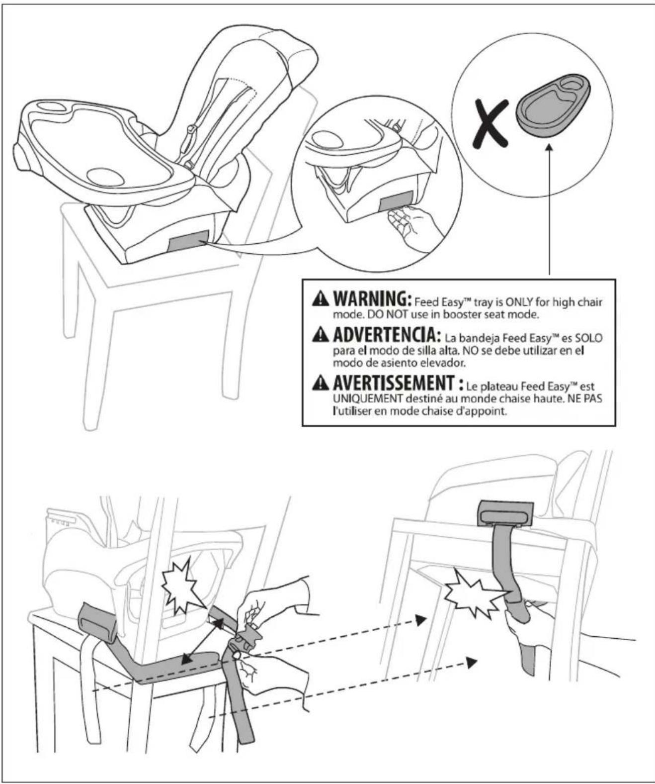 Ingenuity Full Course - Attaching the booster seat to a chair Colocación del asiento de una silla Fixation du siège d'appoint sur une chaise - 1