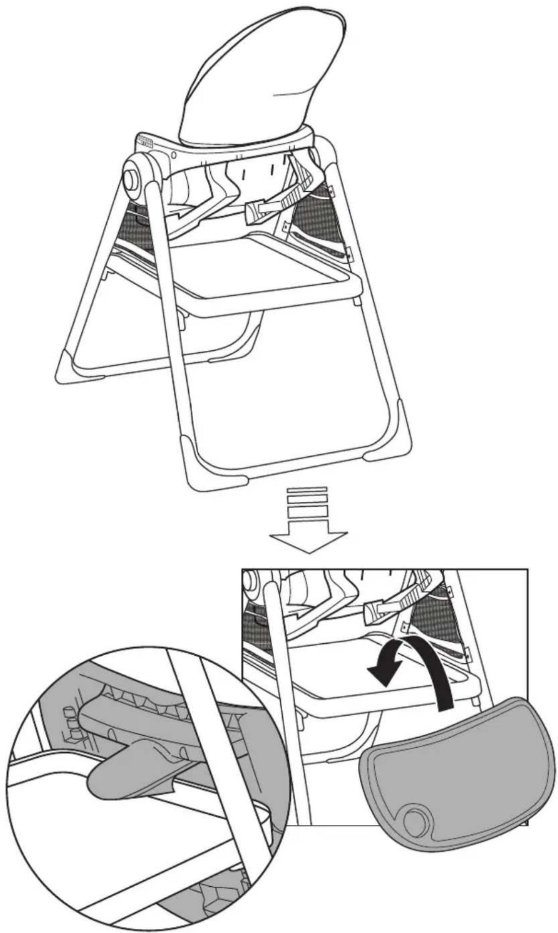 Ingenuity Proper Positioner Create Up - Storing the tray • Almacenamiento de la bandeja Rangement du bac • Lagerung der Tablett • Przechowywanie tacy Conservazione del vassoio • Tafeltje opbergen - 1