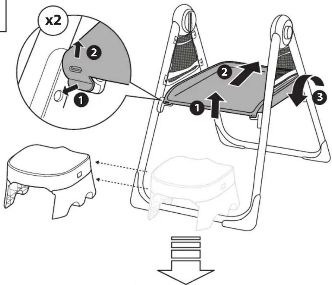 Ingenuity Proper Positioner Create Up - Storing the tray • Almacenamiento de la bandeja Rangement du bac • Lagerung der Tablett • Przechowywanie tacy Conservazione del vassoio • Tafeltje opbergen - 2