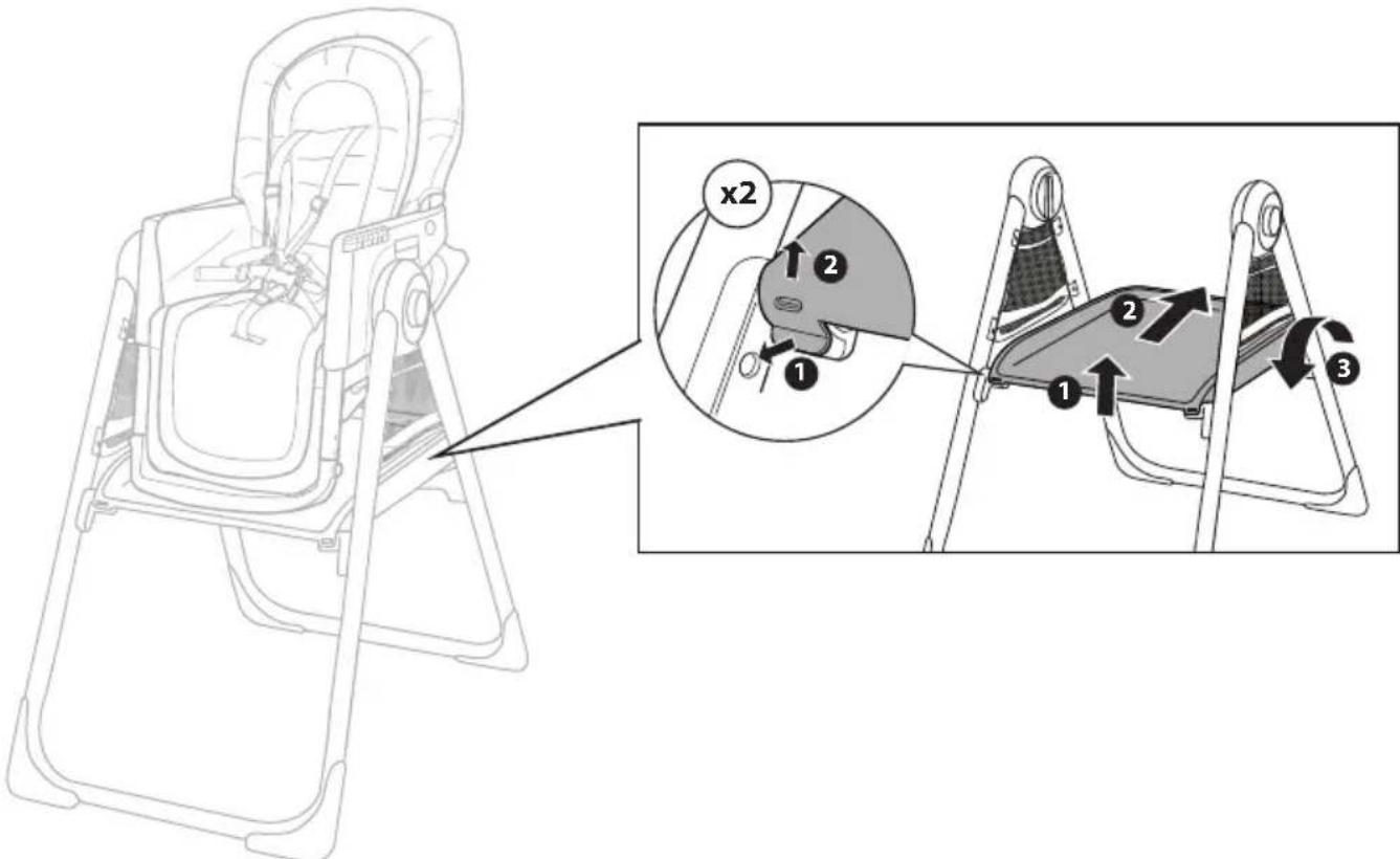 Ingenuity Proper Positioner Create Up - Folding the High Chair • Cómo plegar la trona Pliage de la chaise haute • Zusammenklappen des Hochstuhls Składanie krzesełka do karmienia • Istruzioni per ripiegare il seggiolone • De kinderstoel inklappen - 2