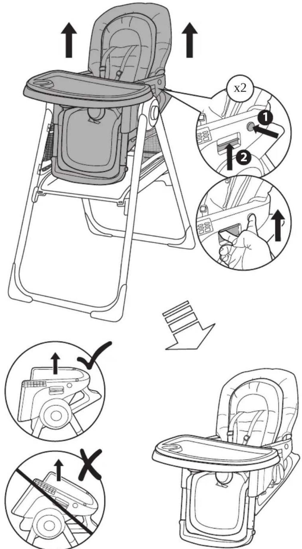Ingenuity Proper Positioner Create Up - Remove The Seat • Extraer el asiento • Enlever le siège Den Sitz abnehmen • Zdejmij siedzenie • Rimuovere il sedile Verwijder het zitje - 1