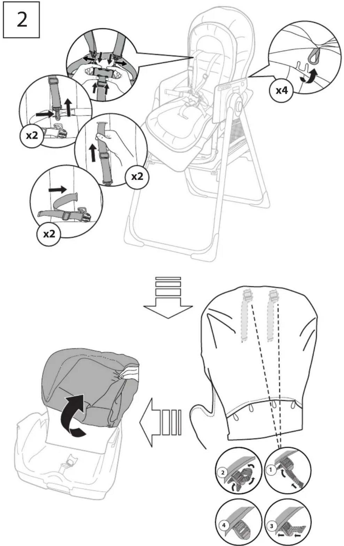 Ingenuity Proper Positioner Create Up - Folding the High Chair • Cómo plegar la trona Pliage de la chaise haute • Zusammenklappen des Hochstuhls Składanie krzesełka do karmienia • Istruzioni per ripiegare il seggiolone • De kinderstoel inklappen - 8