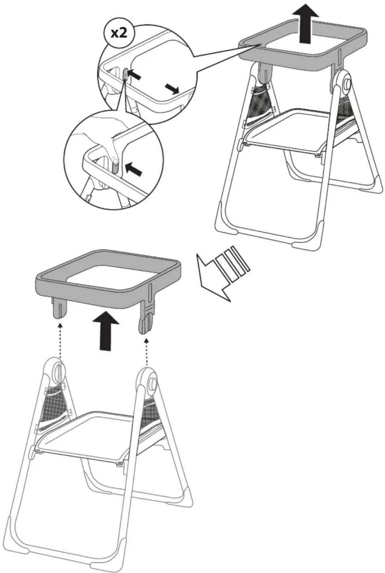 Ingenuity Proper Positioner Create Up - Storing the tray • Almacenamiento de la bandeja Rangement du bac • Lagerung der Tablett • Przechowywanie tacy Conservazione del vassoio • Tafeltje opbergen - 7