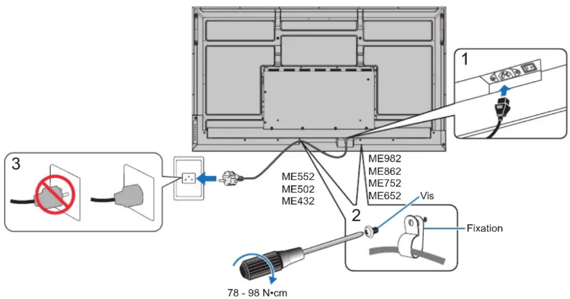 3 78 - 98 N·cm 2 ME552 ME502 ME432 ME982 ME862 ME752 ME652 1 Vis Fixation