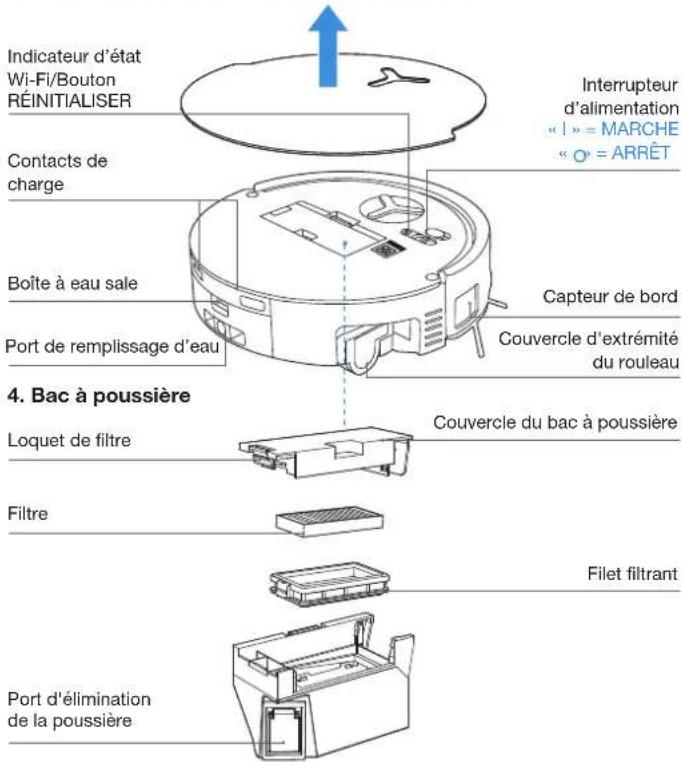 ECOVACS DEEBOT X8 PRO OMNI - Bouton RÉINITIALISER - 1