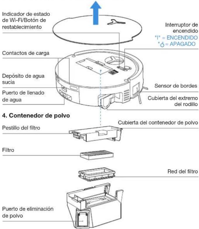 ECOVACS DEEBOT X8 PRO OMNI - Vista interna (debajo de la cubierta) - 1