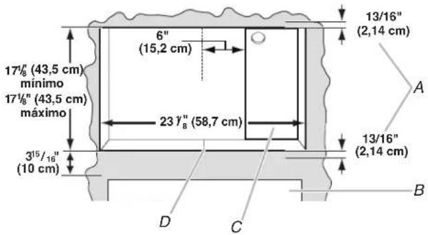 AMANA MTK2227P - Dimensiones de recorte requeridas-1.6 pies cúbicos- - 1