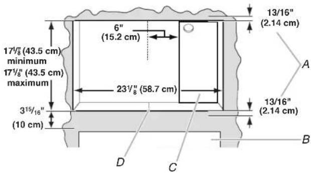 AMANA MTK2227P - Required Cutout Dimensions-1.6 cuft. - 1