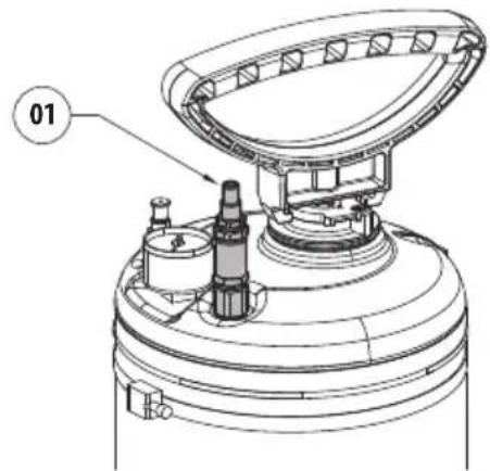 Videotec WASEX - Den Tank unter Druck setzen. Hierzu das Ventil für die Druckluft verwenden - 2
