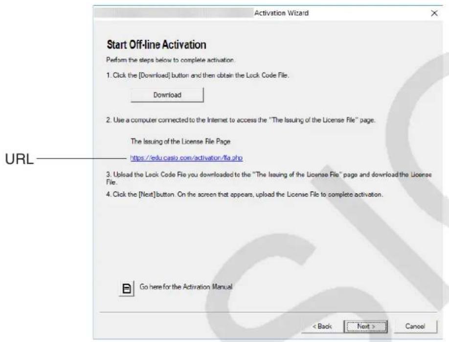 CASIO Activation - - Activeren wonneer u een internetverbinding hebt, maar geen toegang=kunt krijgen tot de activeringsserver - 1