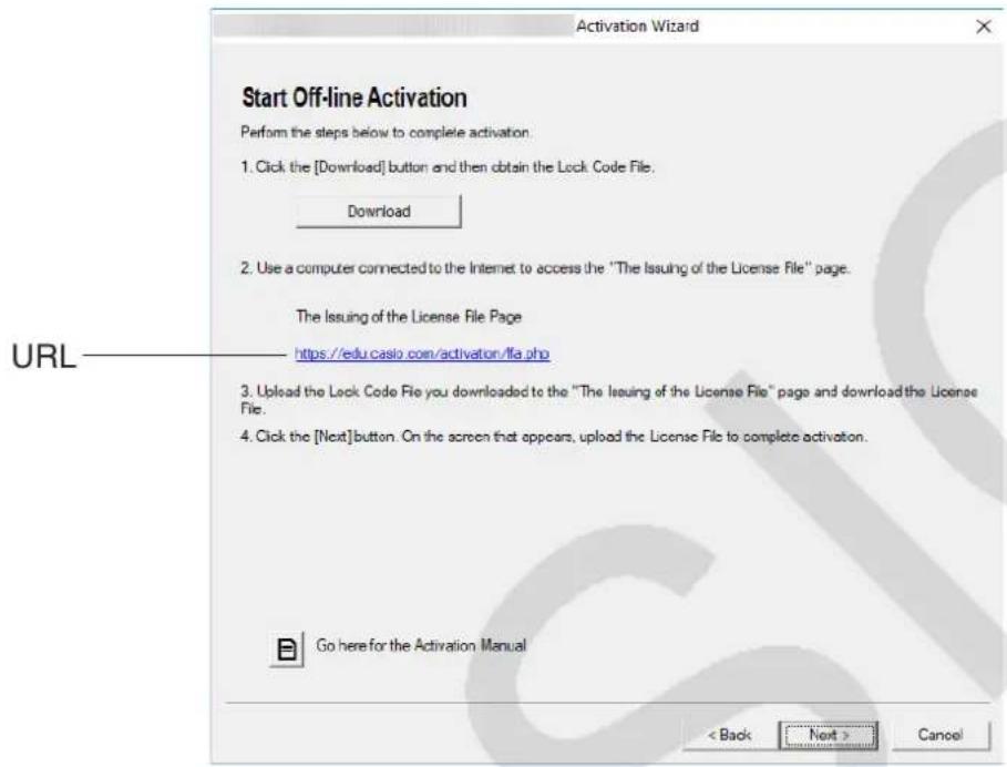 CASIO Activation - - Para activar cuando dispone de una connexion de Internet, pero no可以选择 acceder al servidor deactivacion - 1
