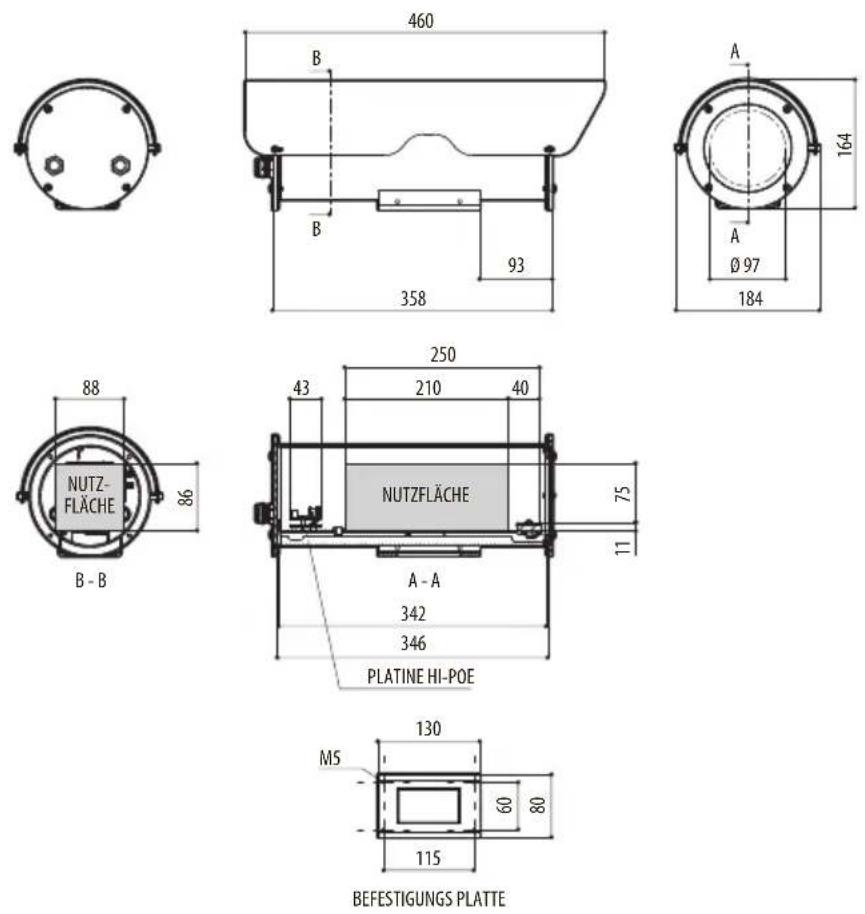 Videotec NXM36 Hi-PoE - Technische Zeichnungen - 3