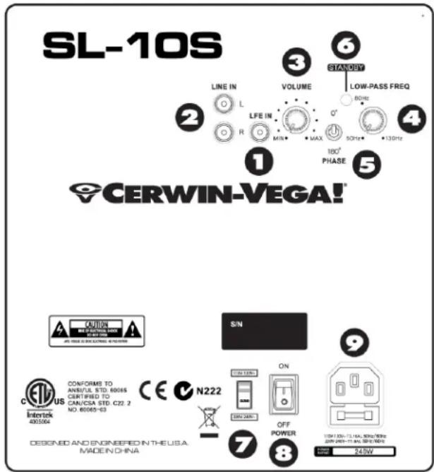 Cerwin-Vega SL-45C - Subwoofer Features - 1