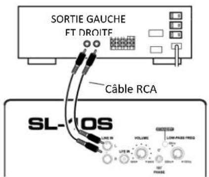 SORTIE GAUCHE FT DROITF Câble RCA SL-OS VOLUME LOW-PASS PRESS UST PULSE