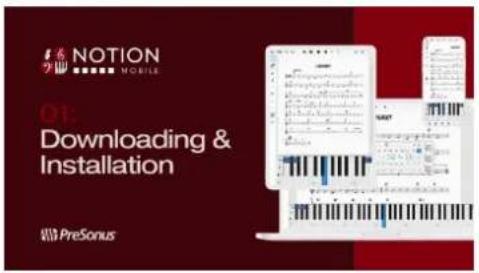 NOTION MOBILE 01: Downloading & Installation PreSonus