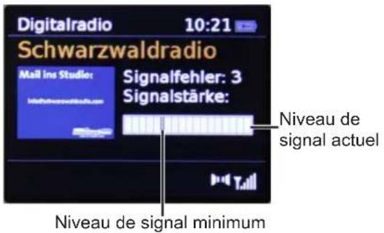Digitalradio 10:21 Schwarzwaldradio Mail ins Studio: Signalfehler: 3 Signalstärke: Niveau de signal actuel Niveau de signal minimum