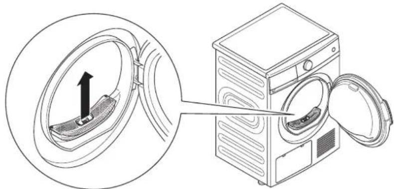Wisberg WBDR1400A38WNB - To clean the door filter: - 1