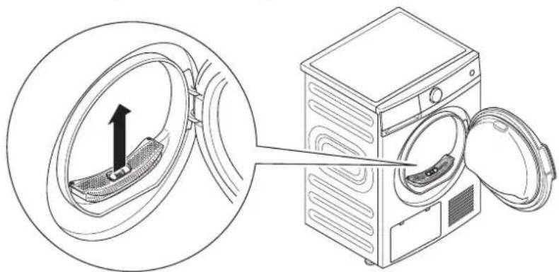 Wisberg WBDR1400A38WNB - Om het deurfilter te reinigen: - 1