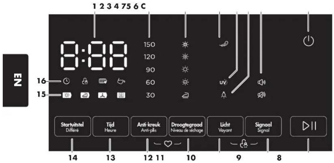 Wisberg WBDR1400A38WNB - Function button screen - 1